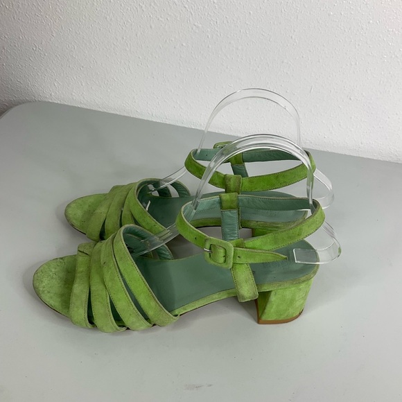 Maryam Nassir Zadeh Palma High Sandals Green Suede Size 40 - Picture 4 of 9